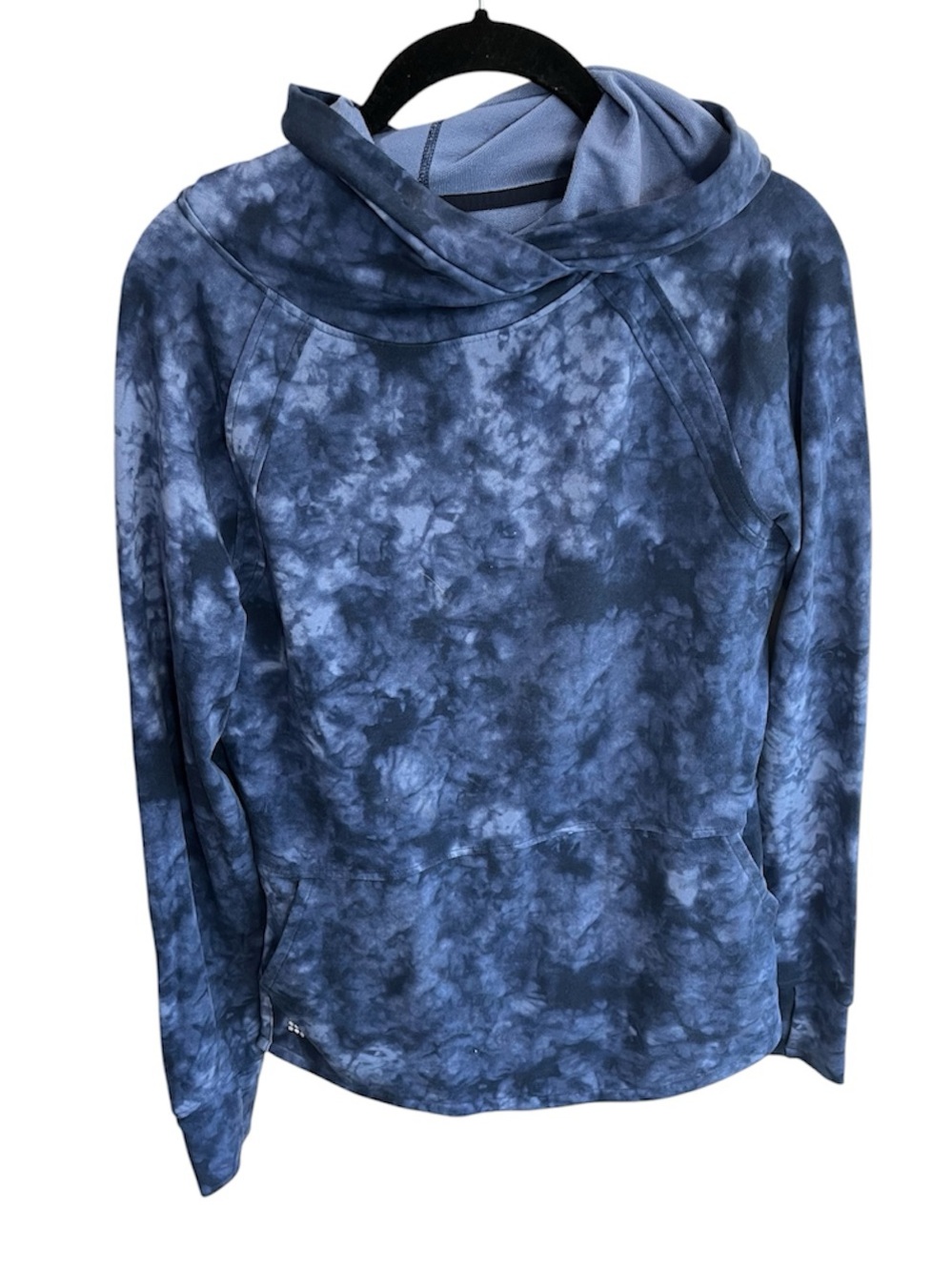 Title Nine Manresa Hoodie Blue Tie Dye Kangaroo Pocket Size Small